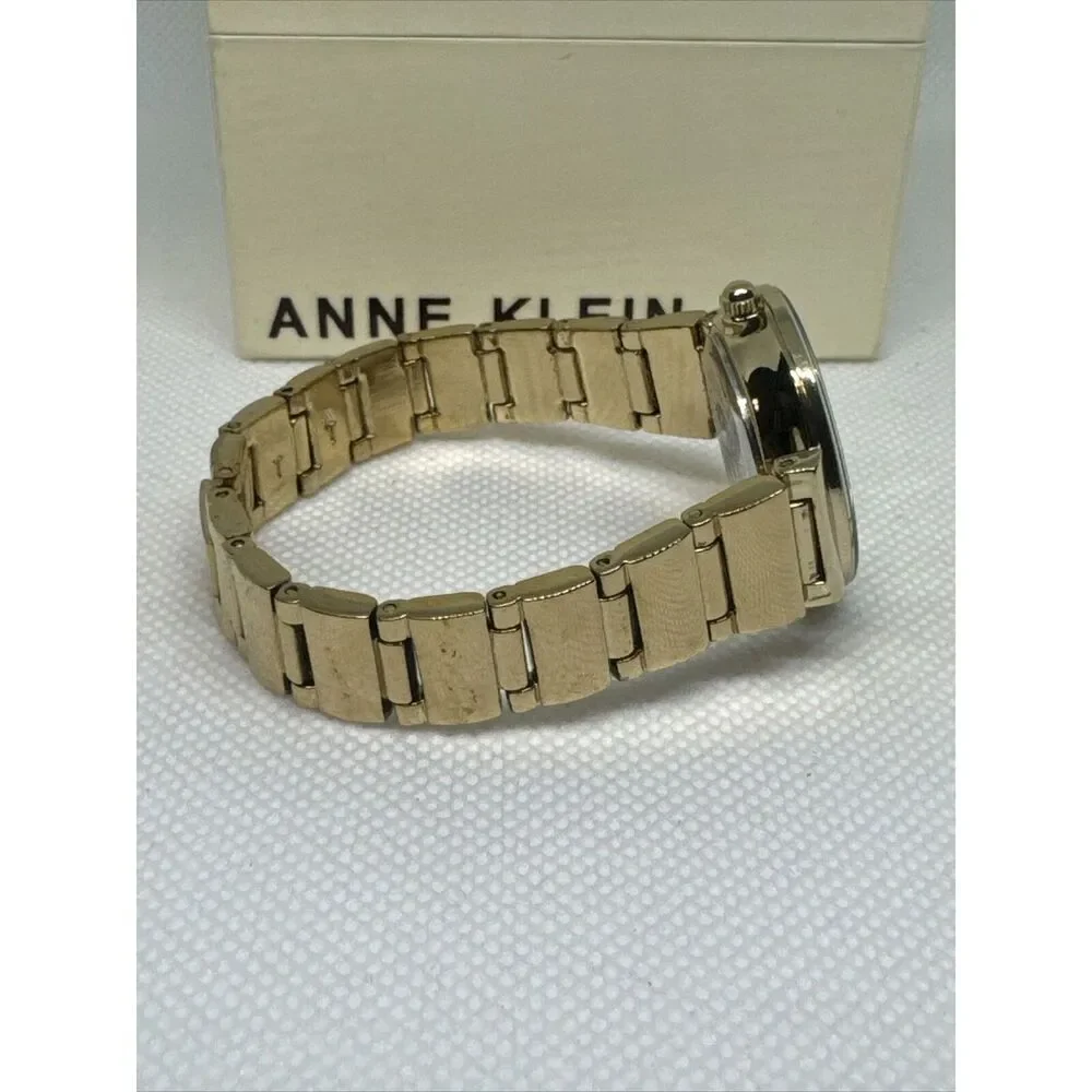 Anne Klein Diamond AK2434 Womens Gold Metal Strap Analog Dial Quartz Watch YAY48